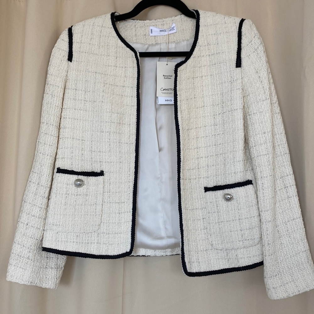 NWT Mango Pocket Tweed Jacket